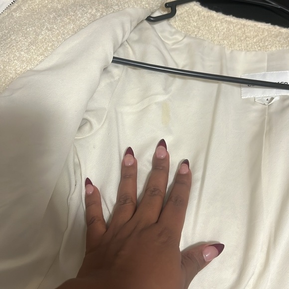 Club Monaco cream zip up jacket. Sz 4 - Picture 6 of 8